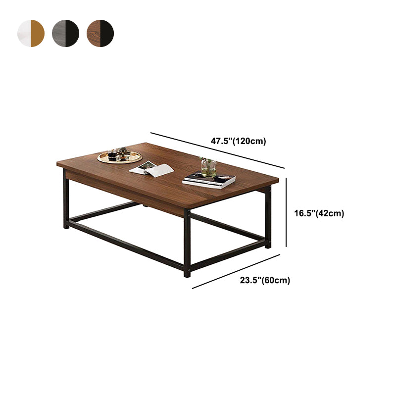 Rectangular Frame Base Wooden Table Modern Style Coffee Table
