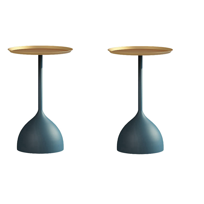 Modernistic Pedestal End Table Round End Table with Slate Top