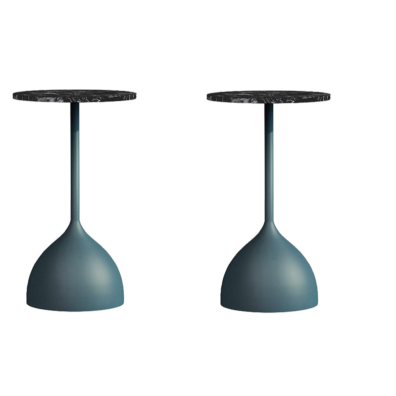 Modernistic Pedestal End Table Round End Table with Slate Top