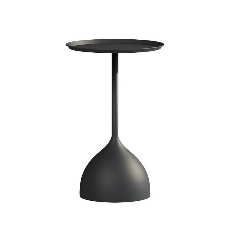 Modernistic Pedestal End Table Round End Table with Slate Top