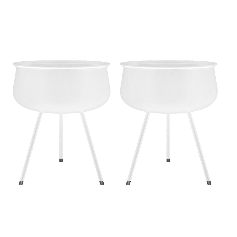 26.5" Tall Mid-Century Round Metal Top Side Table 3 Legs End Table