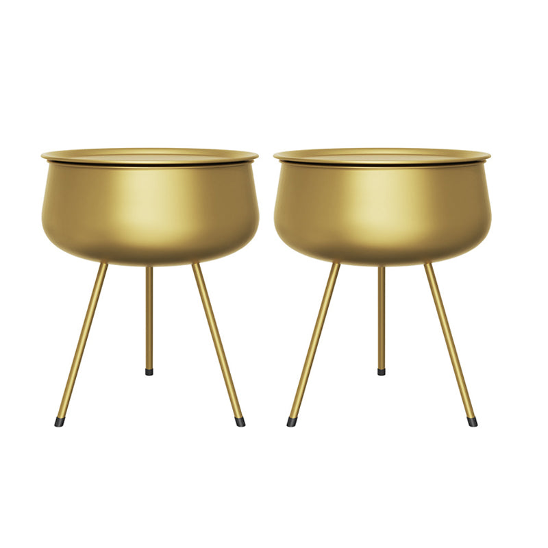 26.5" Tall Mid-Century Round Metal Top Side Table 3 Legs End Table