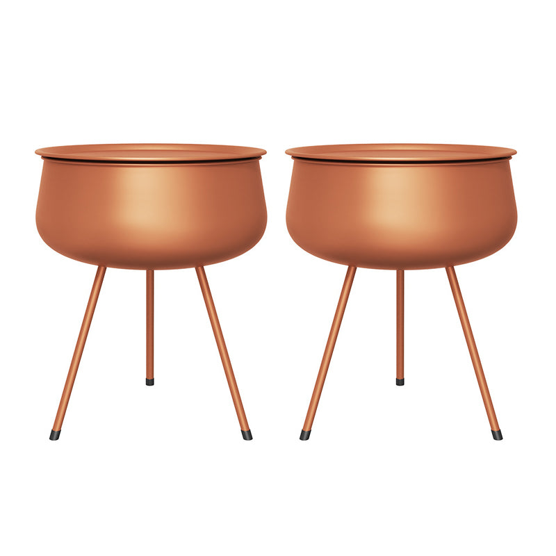 26.5" Tall Mid-Century Round Metal Top Side Table 3 Legs End Table