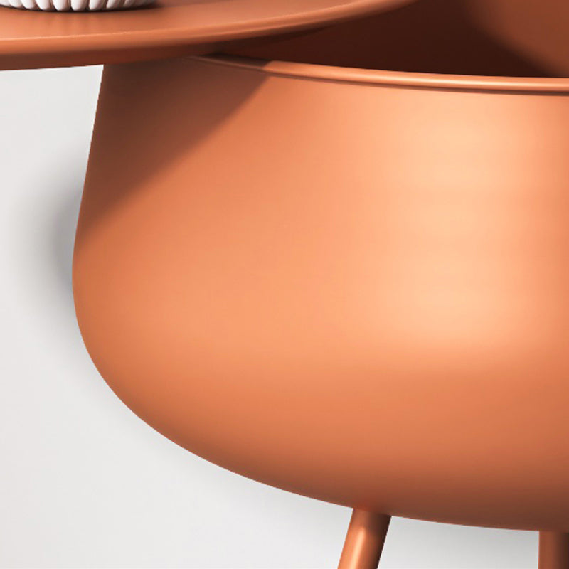 26.5" Tall Mid-Century Round Metal Top Side Table 3 Legs End Table