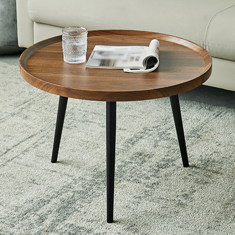 Stain-Resitant Oval/Round Wood Top End Table Iron 4 Legs Sofa Side Table