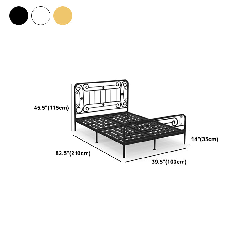 Glam Metallic Open-Frame Bed with with Rectangular Headboard and Footboard