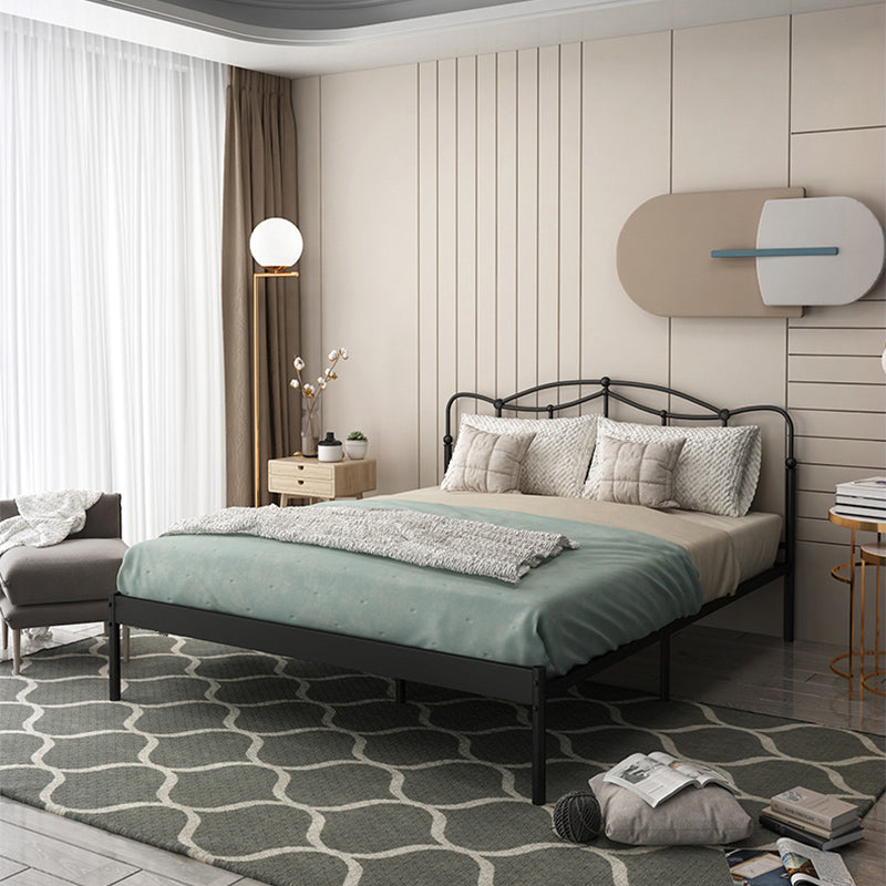 Slat Bed Adjustable Height with Open-Frame Camelback Headboard