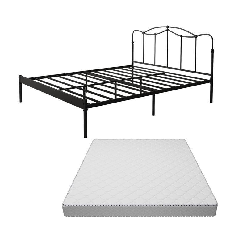Slat Bed Adjustable Height with Open-Frame Camelback Headboard