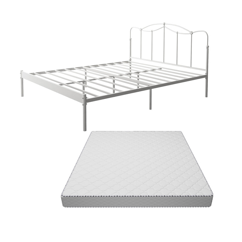 Slat Bed Adjustable Height with Open-Frame Camelback Headboard