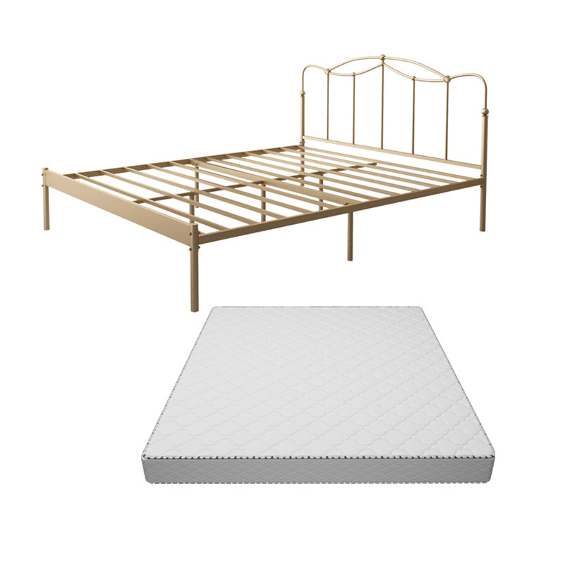Slat Bed Adjustable Height with Open-Frame Camelback Headboard