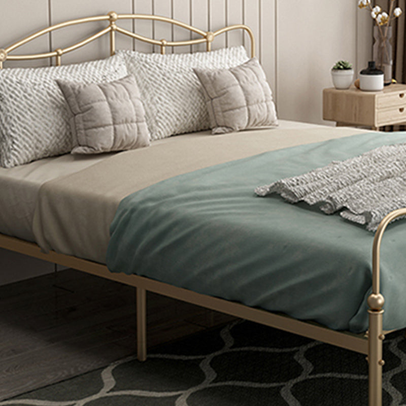 Slat Bed Adjustable Height with Open-Frame Camelback Headboard