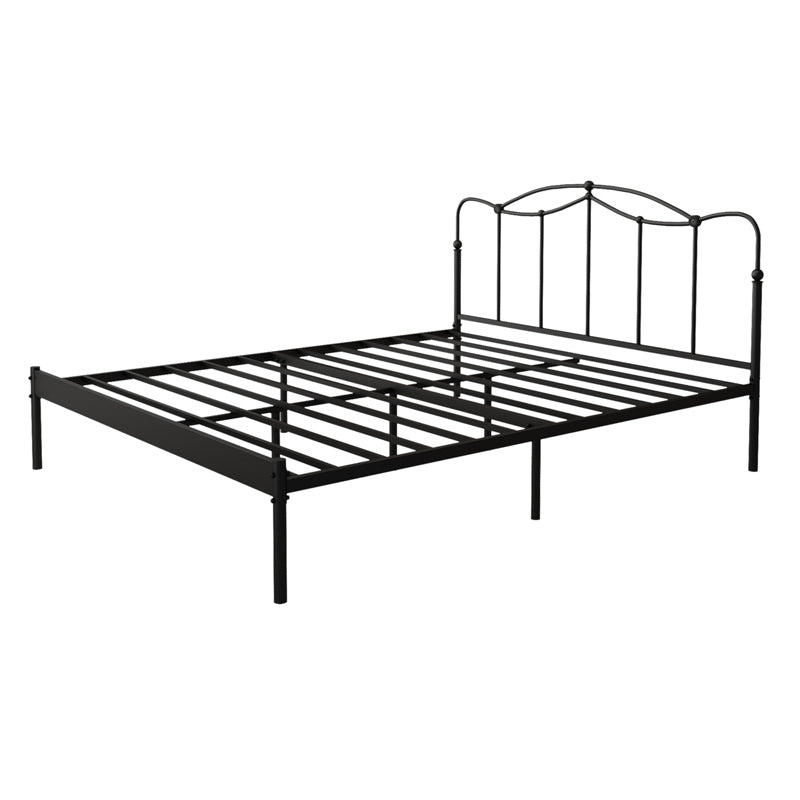 Slat Bed Adjustable Height with Open-Frame Camelback Headboard