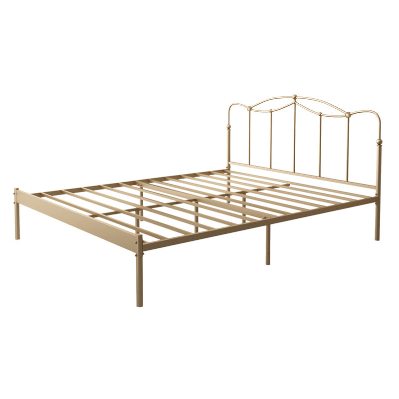 Slat Bed Adjustable Height with Open-Frame Camelback Headboard