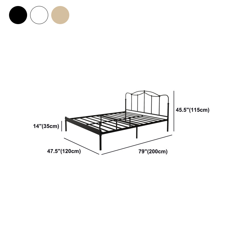 Slat Bed Adjustable Height with Open-Frame Camelback Headboard