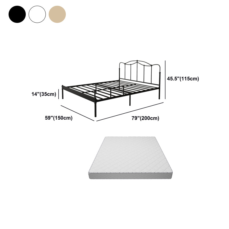 Slat Bed Adjustable Height with Open-Frame Camelback Headboard