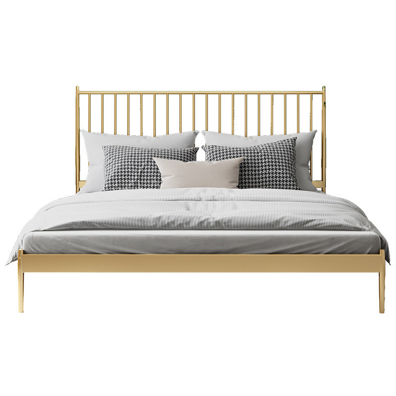 43.3" Metal Standard Bed with Spindle Headboard Low Profile Bed
