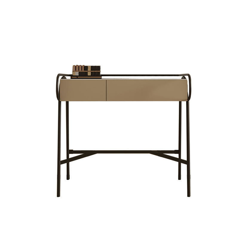 Stone Top Mirrored Make-up Vanity Metal Dressing Table Set with Stool