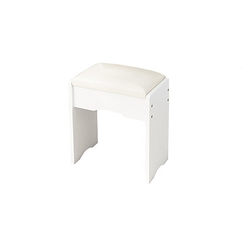 Scandinavian Engineered Wood Dressing Table Set with Mirror and Padded Stool