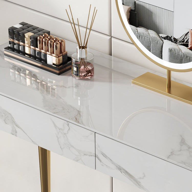 Luxurious Vanity Makeup Dressing Table Stool Set with 2 Drawers