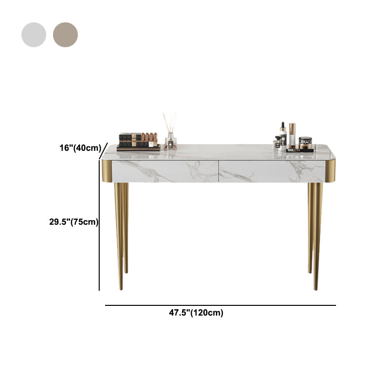 Luxurious Vanity Makeup Dressing Table Stool Set with 2 Drawers