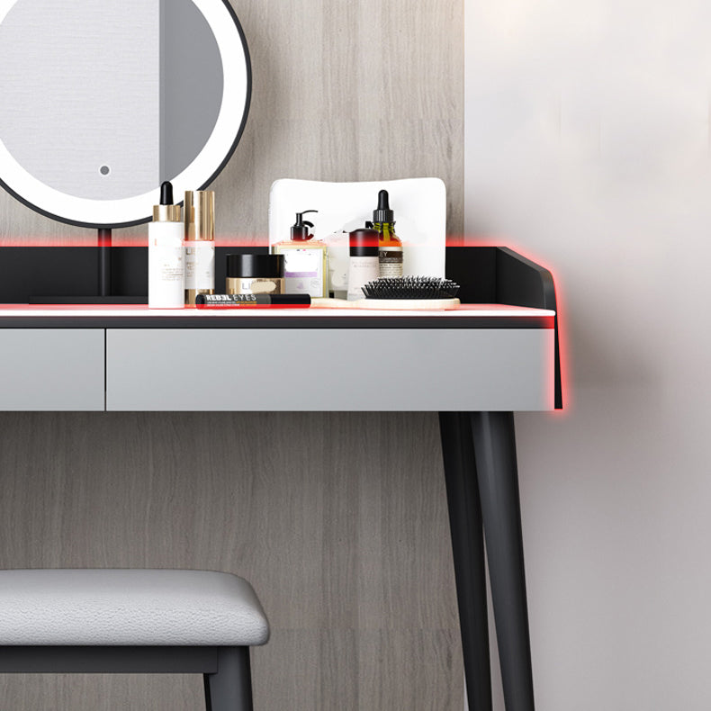 Contemporary Engineered Wood Vanity 37.8" H Vanity Set with Stool