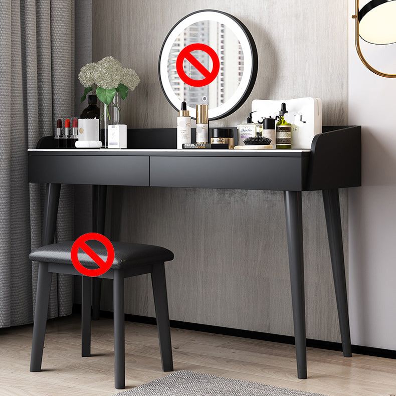 Contemporary Engineered Wood Vanity 37.8" H Vanity Set with Stool