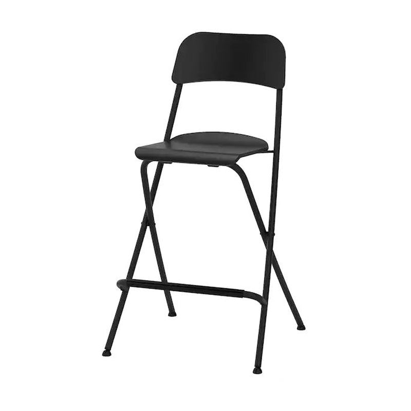Scandinavian Folding Iron Counter Stools Low Back Bar Stools with Footrest