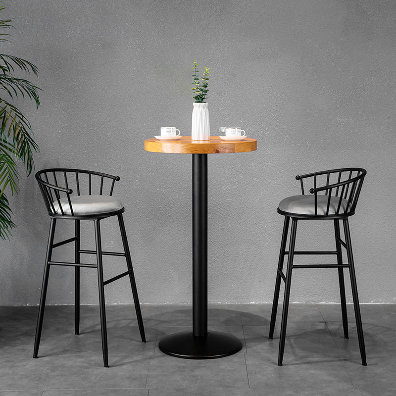 Modern Metal Upholstered Bar Stool Bristol Barstool with Iron Legs and Cushion