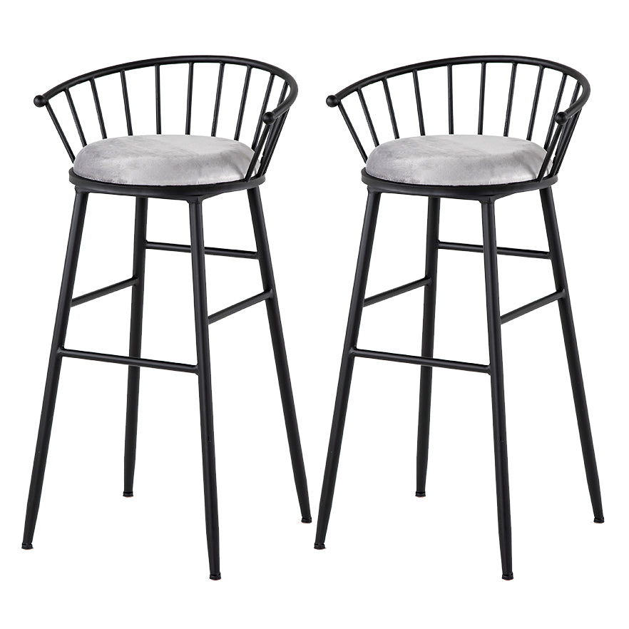 Modern Metal Upholstered Bar Stool Bristol Barstool with Iron Legs and Cushion