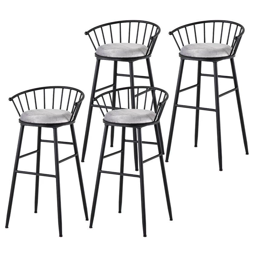 Modern Metal Upholstered Bar Stool Bristol Barstool with Iron Legs and Cushion