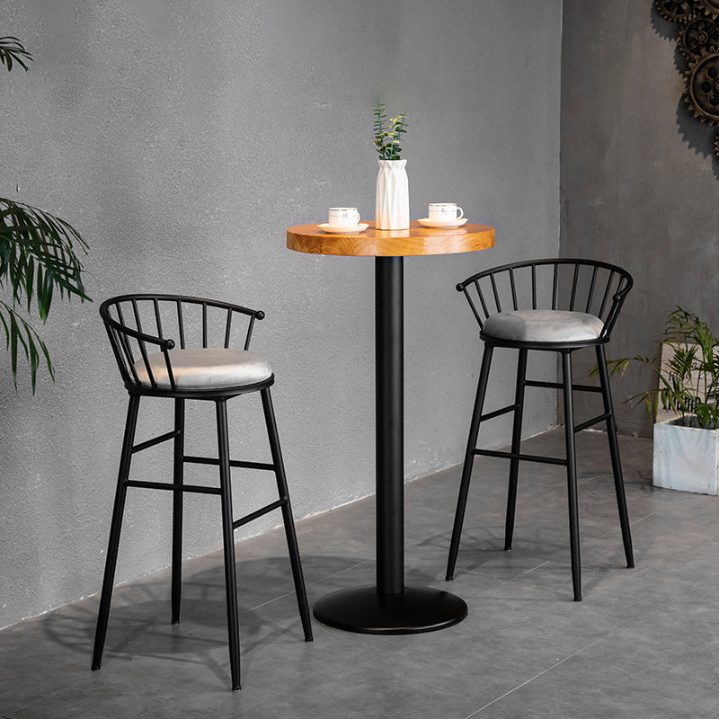 Modern Metal Upholstered Bar Stool Bristol Barstool with Iron Legs and Cushion
