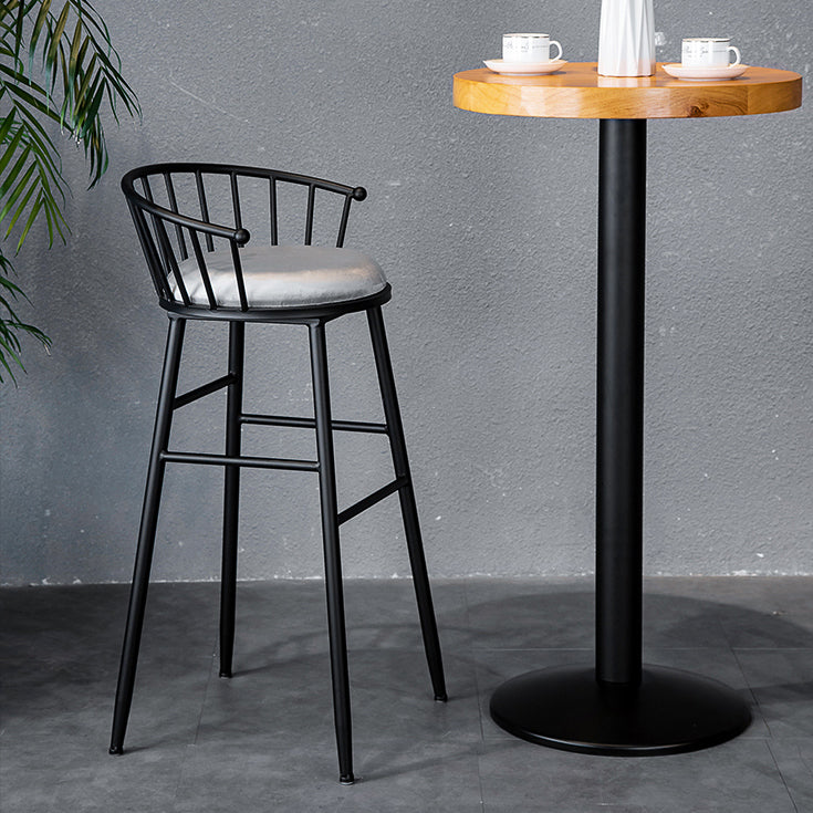 Modern Metal Upholstered Bar Stool Bristol Barstool with Iron Legs and Cushion