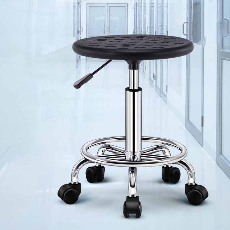 Modern Adjustable Rotatable Counter Stool Steel Laboratory Bar Stool with Leather Cushion