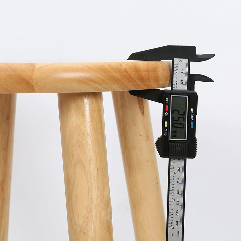 Contemporary Round Counter Bar Stool Wood Backless Bar Stool with Footrest