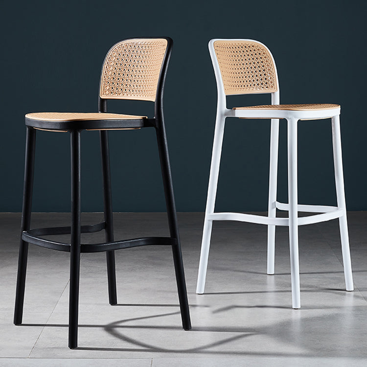 Contemporary Modern Plastic Indoor Armless Stool Low Back Bar Stool