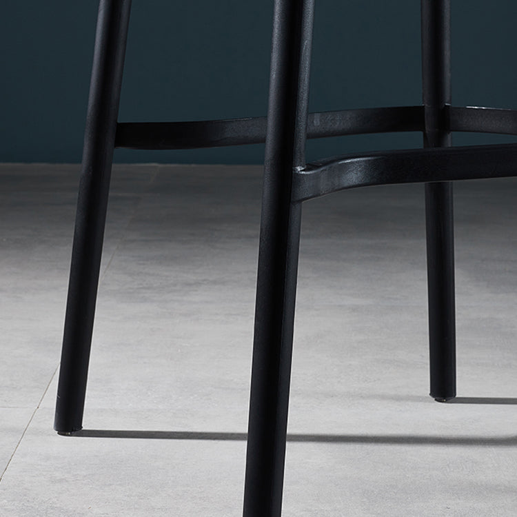 Contemporary Modern Plastic Indoor Armless Stool Low Back Bar Stool