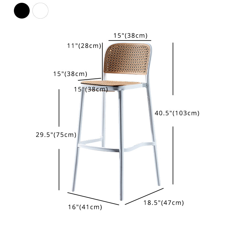 Contemporary Modern Plastic Indoor Armless Stool Low Back Bar Stool