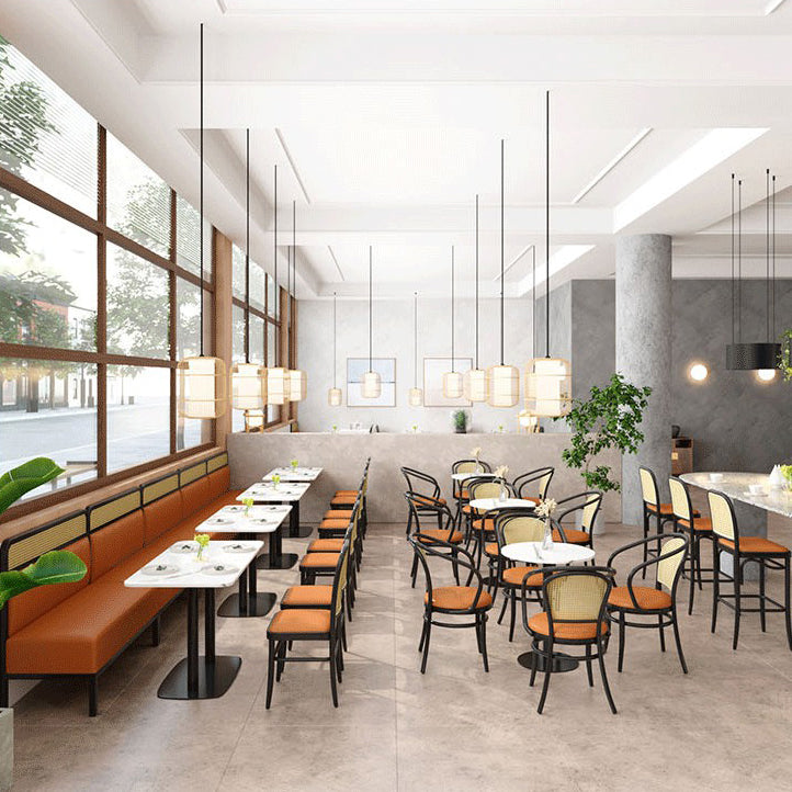 Contemporary Bar and Counter Stool Brown Stool with 4 Legs in Black