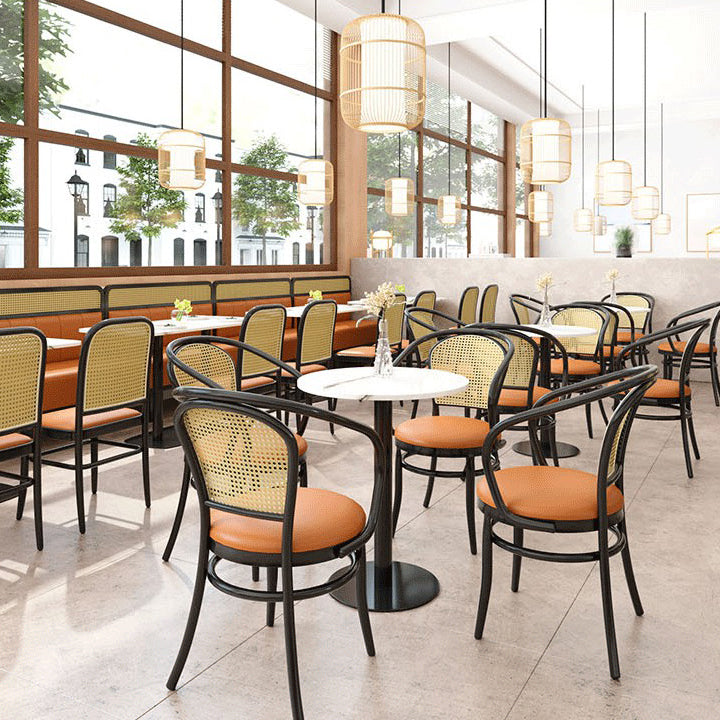 Contemporary Bar and Counter Stool Brown Stool with 4 Legs in Black