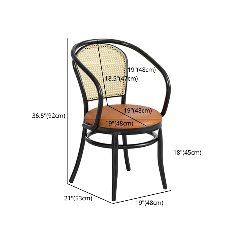 Contemporary Bar and Counter Stool Brown Stool with 4 Legs in Black