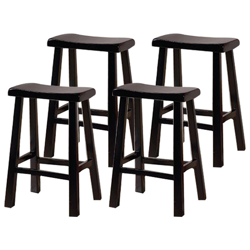 Modern Indoor Solid Wood Counter & Bar Stool Saddle Seat Backless Bar Stool
