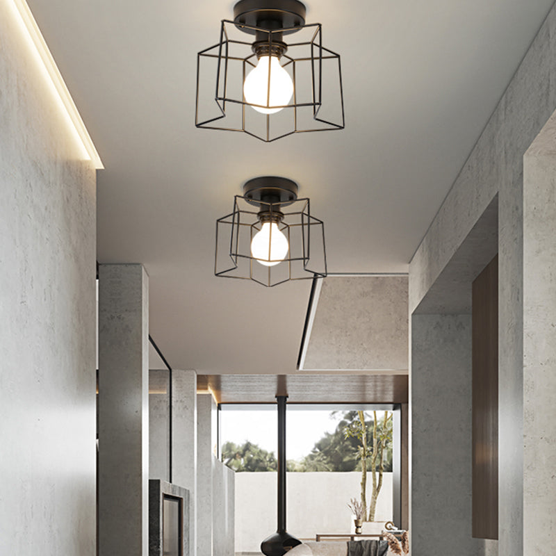 Star Metal Close to Ceiling Light Simple Ceiling Mounted Fixture