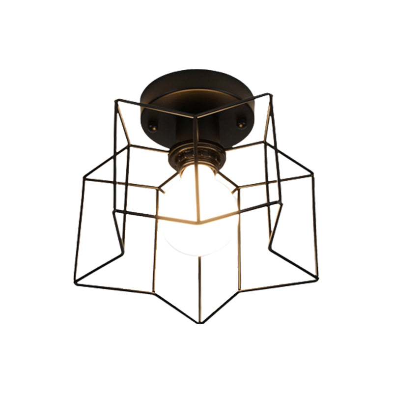 Star Metal Close to Ceiling Light Simple Ceiling Mounted Fixture