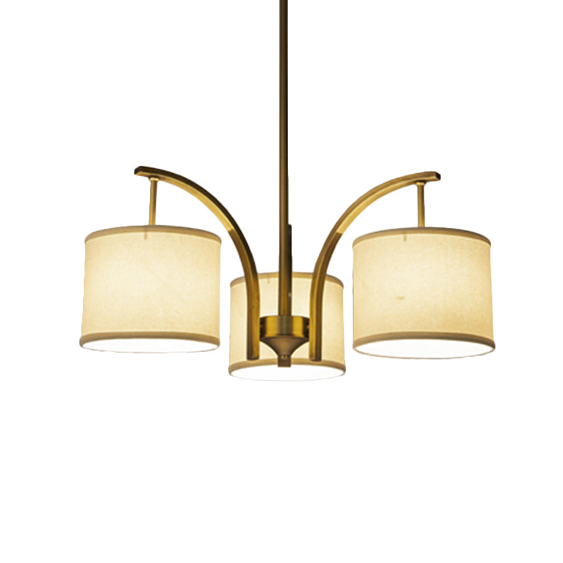 3/5 lumières Lumières lustre avec tambour à tambour Shade Classic Dining Room plafond lampe en blanc