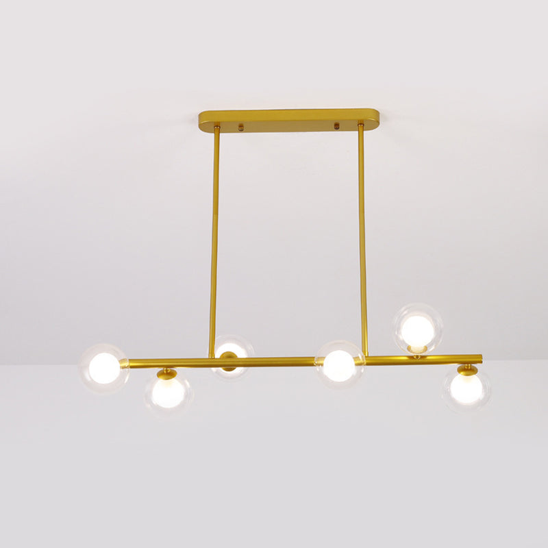 Contemporary 6/8/10-Light Black/Golden Kitchen Island Lighting LED Island Pendant Lighting