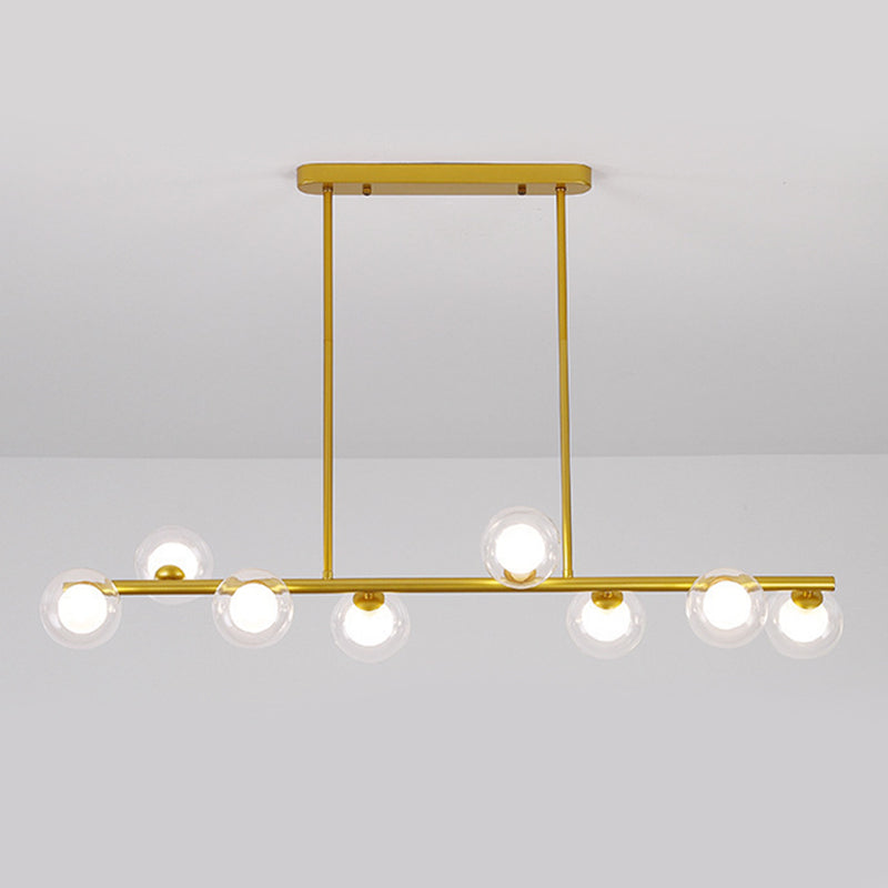 Contemporary 6/8/10-Light Black/Golden Kitchen Island Lighting LED Island Pendant Lighting