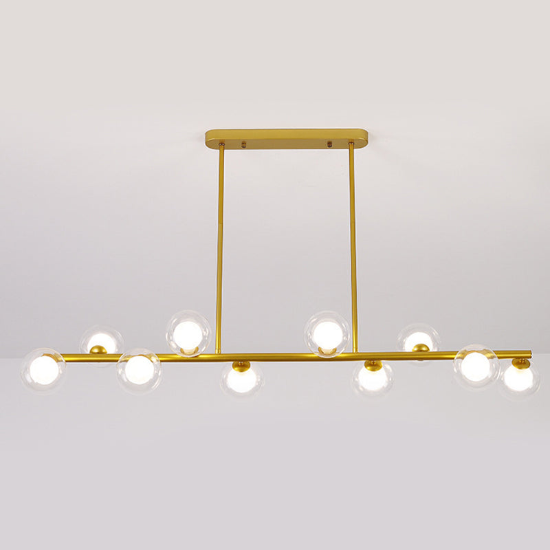 Contemporary 6/8/10-Light Black/Golden Kitchen Island Lighting LED Island Pendant Lighting