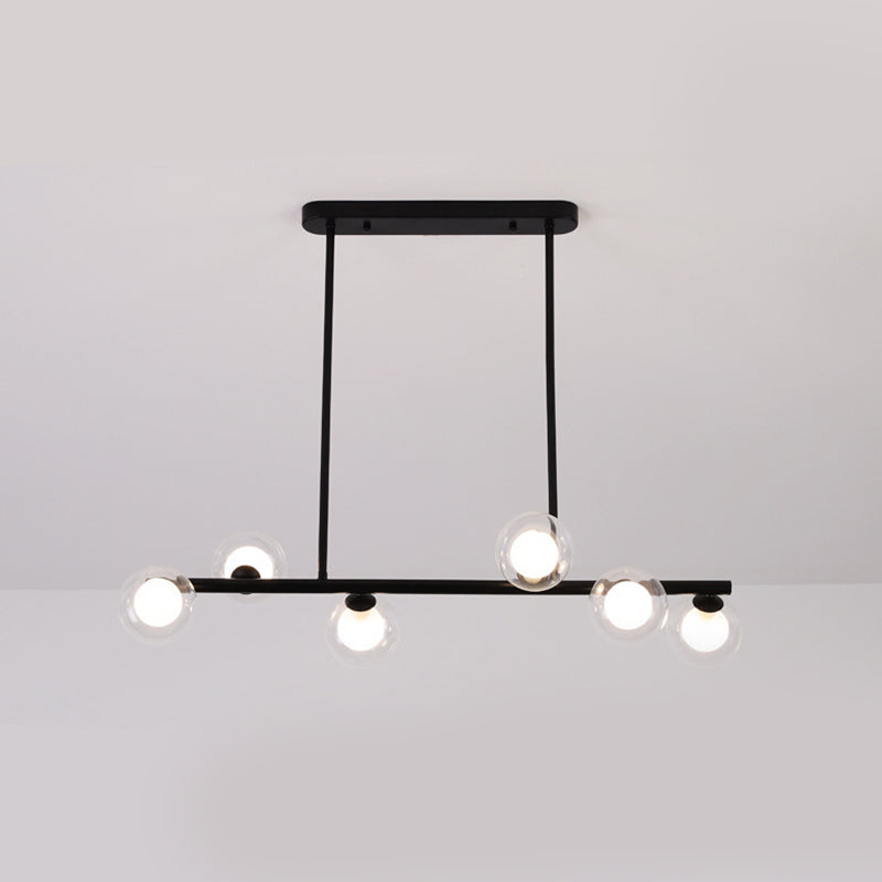 Contemporary 6/8/10-Light Black/Golden Kitchen Island Lighting LED Island Pendant Lighting