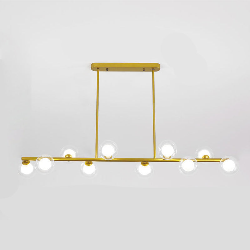 Contemporary 6/8/10-Light Black/Golden Kitchen Island Lighting LED Island Pendant Lighting