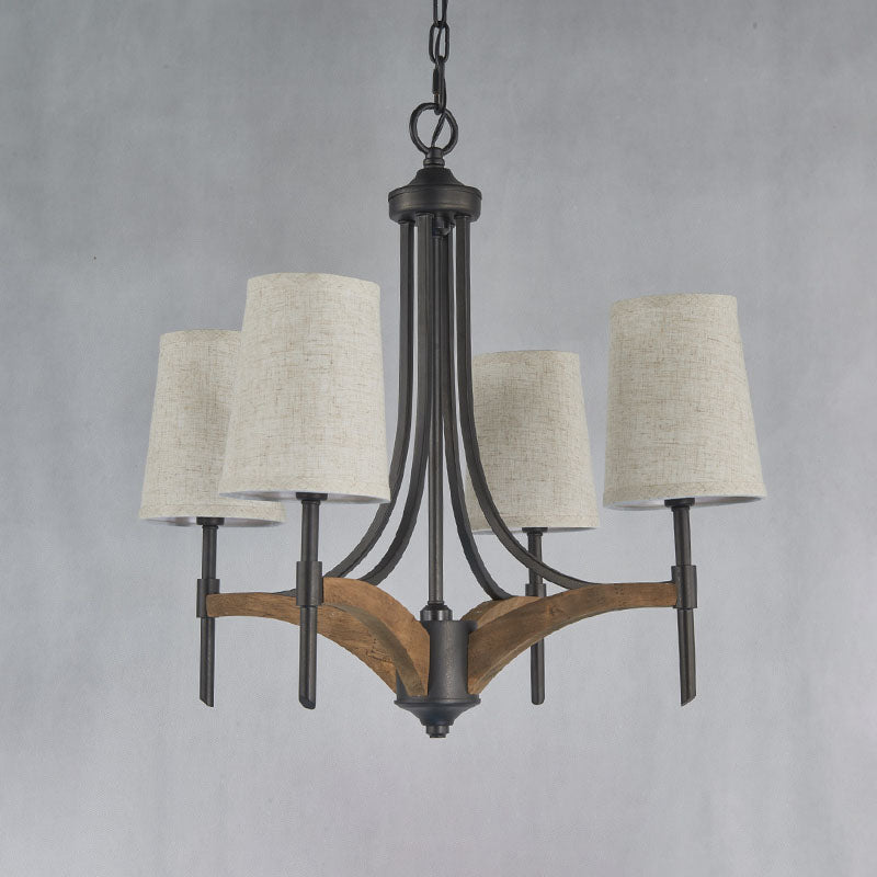 Candelabra illuminazione del lampadario in metallo classico 4 luci soggiorno illuminazione a sospensione in nero con/senza ombra